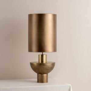 Editions brass lamp with + aged brass shade