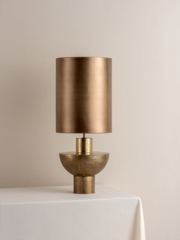 Editions brass lamp with + aged brass shade