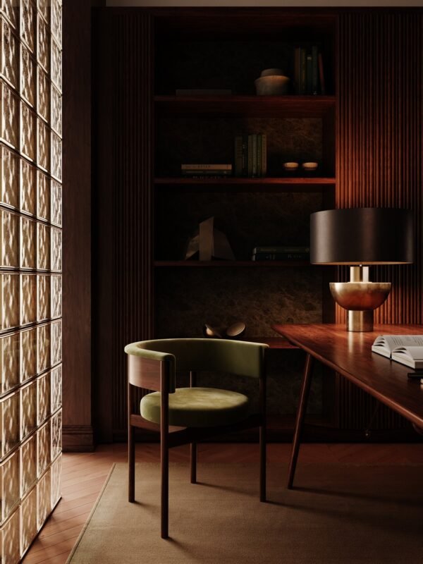 Editions brass lamp with + bronze shade - Image 3