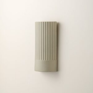 Enza - warm white  ribbed ceramic wall light