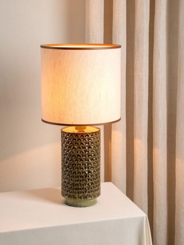 Filaree - tall green glazed ceramic table lamp - Image 2