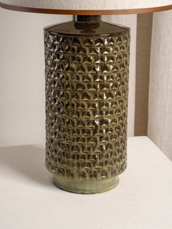 Filaree - tall green glazed ceramic table lamp - Image 3