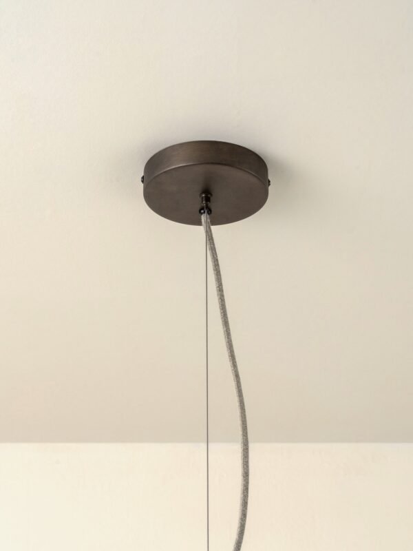 Folia - large scalloped natural linen pendant - Image 3