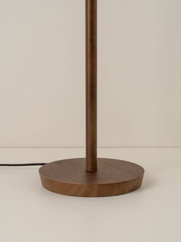 Folia - walnut wood and scalloped natural linen floor lamp - Image 4