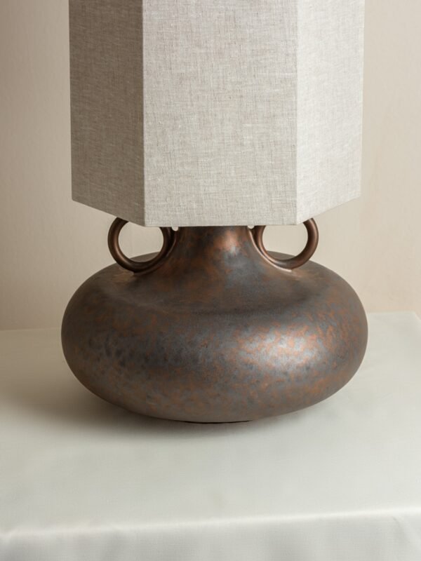 Grove - bronze ceramic and linen table lamp - Image 4