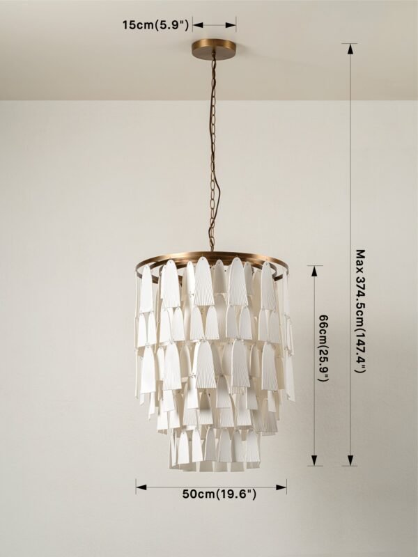 Kaolin - 4 light tiered bronze and porcelain chandelier - Image 5