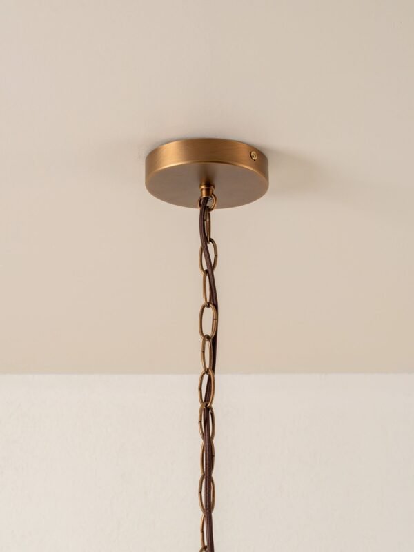 Lonso - 4 light aged brass and smoked brown glass chandelier - Image 4