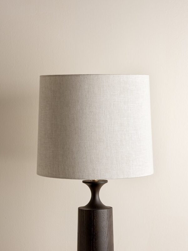 Morton - dark wood and linen table lamp - Image 4
