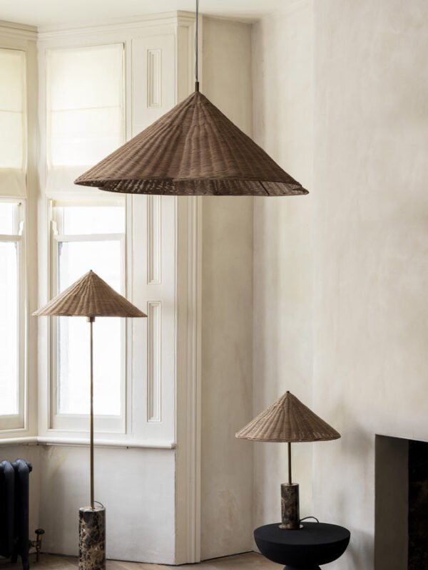 Ardini - 1 light rattan and brown marble table lamp - Image 4