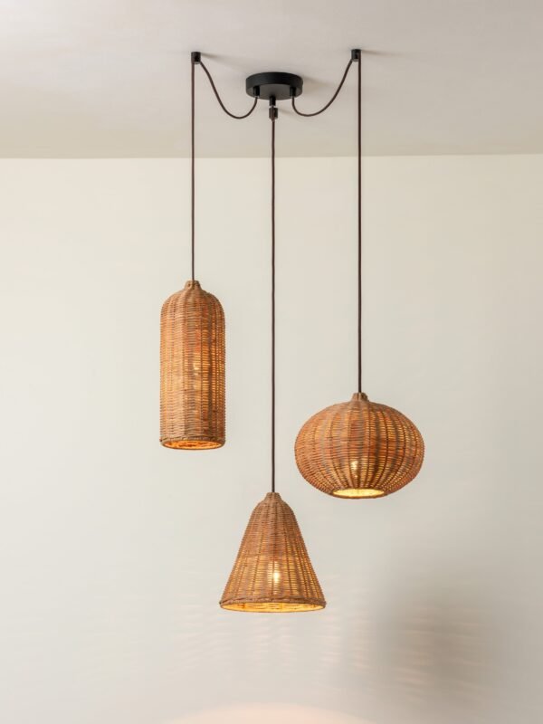 Aditi - 3 light rattan pendant - Image 2