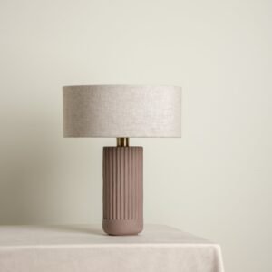 Avero - taupe ribbed concrete table lamp