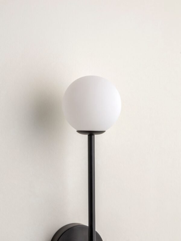 Chelso - matt black and opal wall light - Image 6
