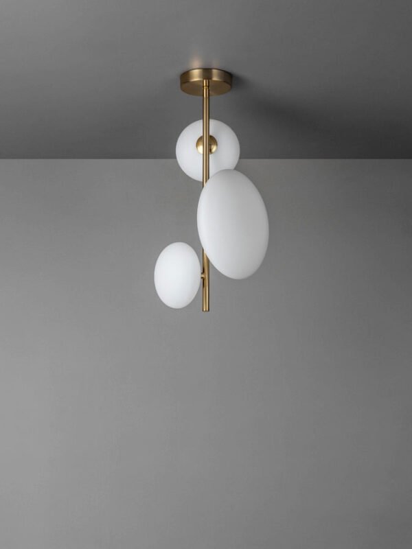 Imperial - 3 light brass and opal pendant - Image 5
