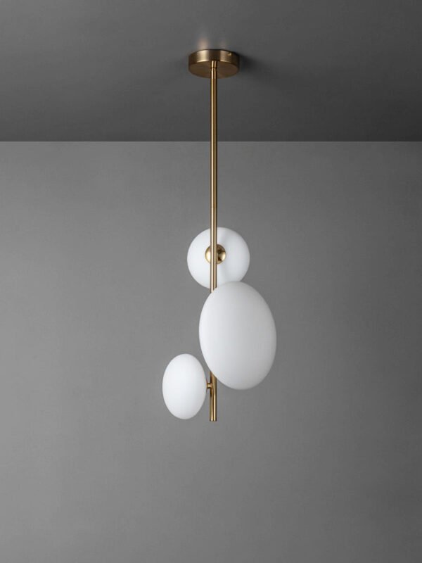 Imperial - 3 light brass and opal pendant - Image 4