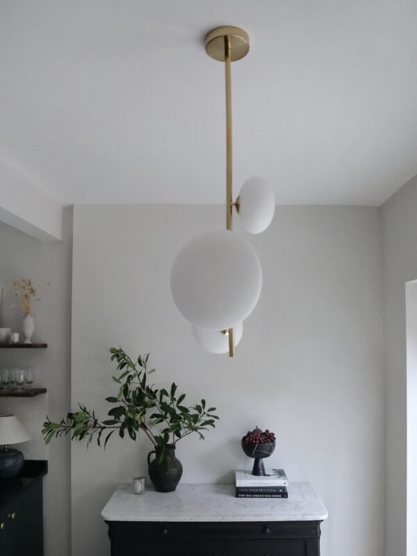 Imperial - 3 light brass and opal pendant - Image 7