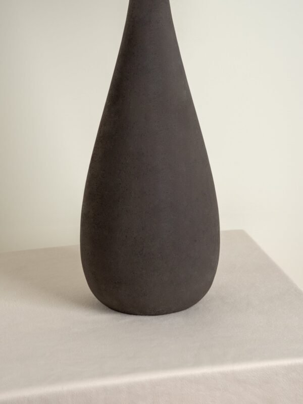 Miata - charcoal concrete and rattan table lamp - Image 4