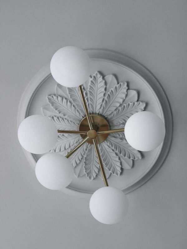Imperial - 5 light brass and opal flush - Image 5