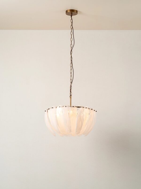 Astera - 4 light alabaster curved glass chandelier - Image 3