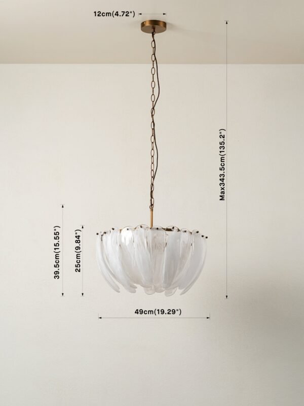 Astera - 4 light alabaster curved glass chandelier - Image 6