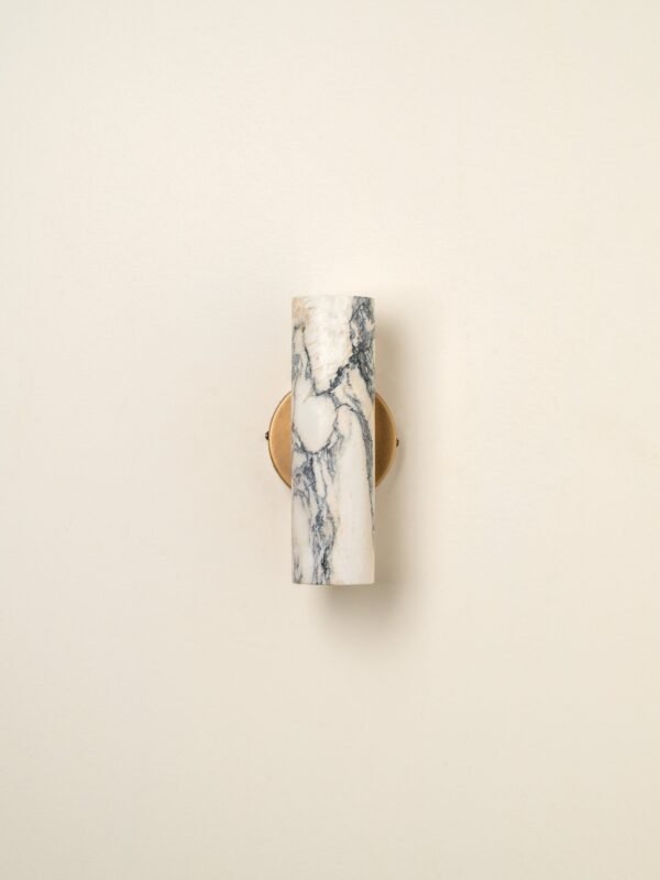 Calla - 2 light Calacatta marble and aged brass wall light - Image 3