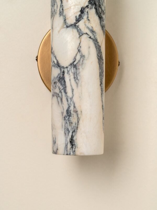 Calla - 2 light Calacatta marble and aged brass wall light - Image 7
