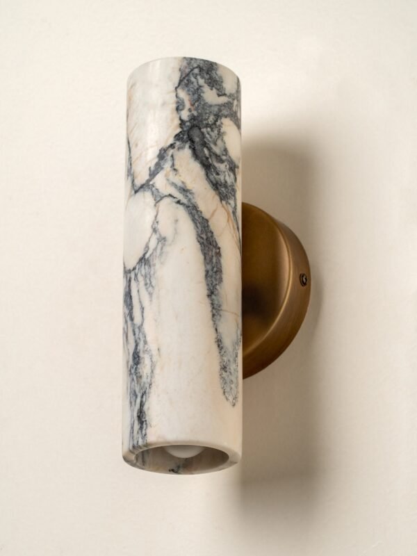 Calla - 2 light Calacatta marble and aged brass wall light - Image 8